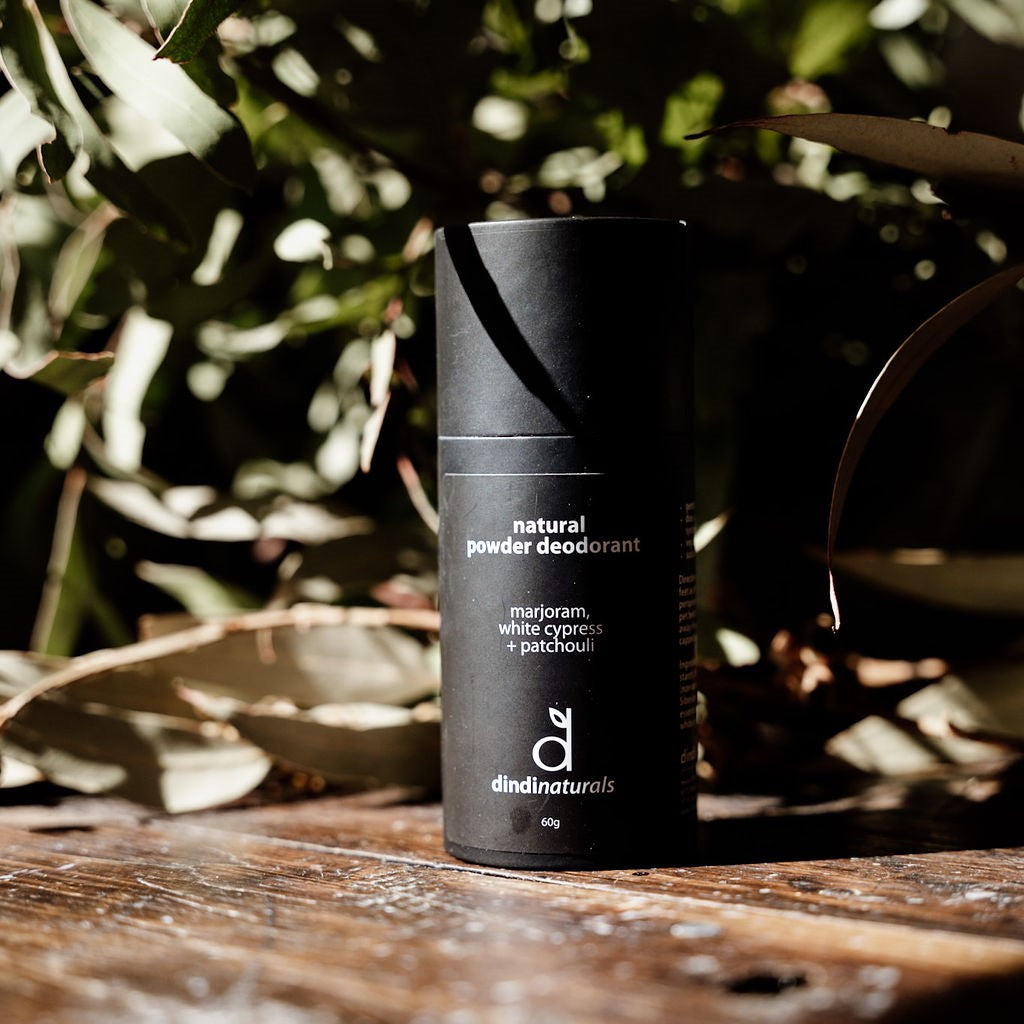 deodorant powder lemon tea tree, lavender + cedarwood 60g