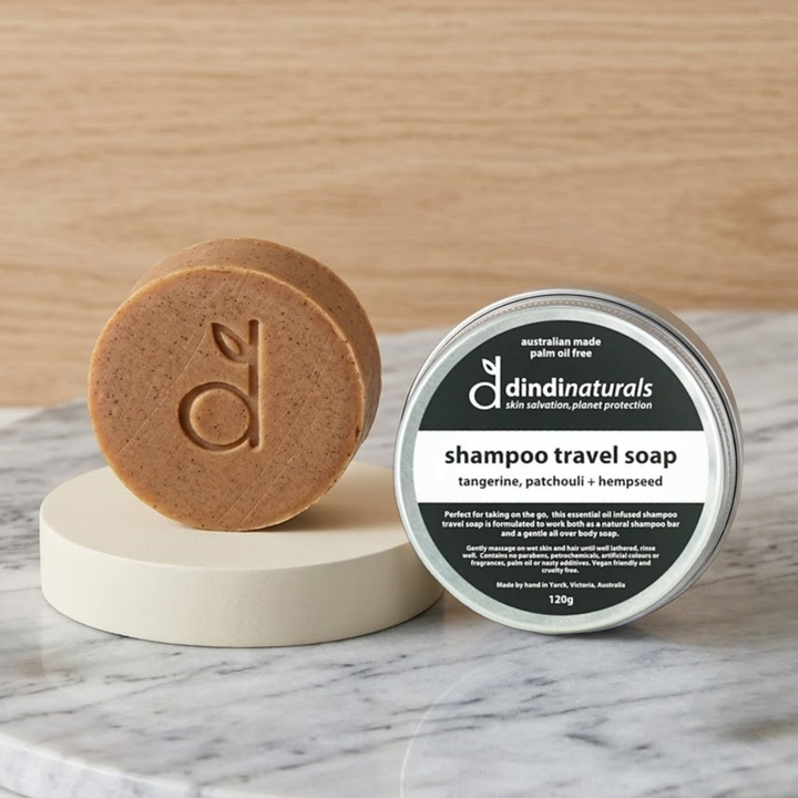 shampoo travel soap 120g - tangerine, patchouli + hempseed